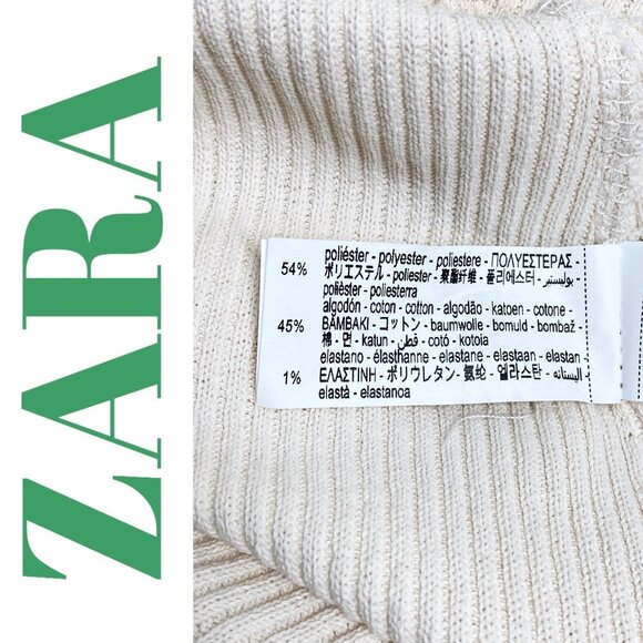 ZARA OPEN KNIT CROCHET MIDI SLIP DRESS IVORY COASTAL RESORT BOHO MINIMALIST, L - Picture 10 of 15